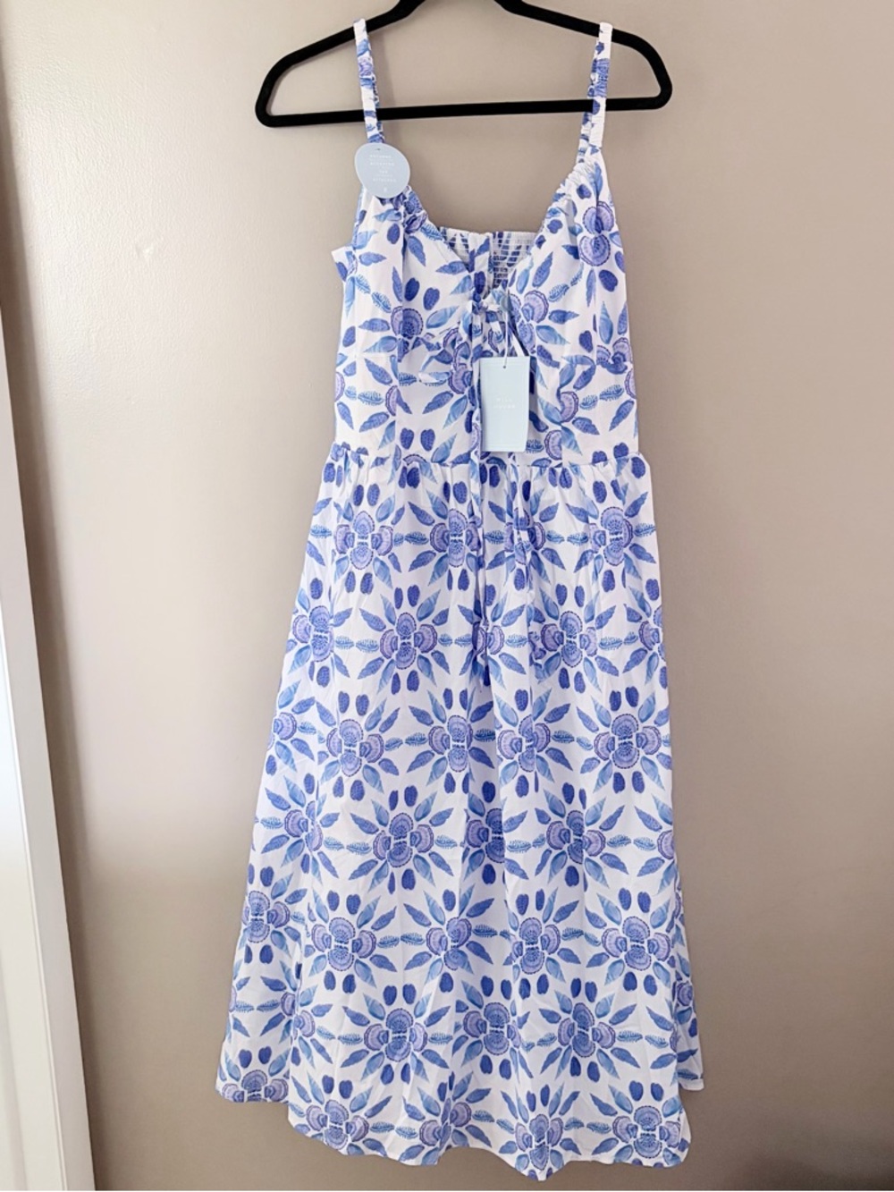 NWT Hill House Home The Juliana Dress Blue Shell Mosaic XL